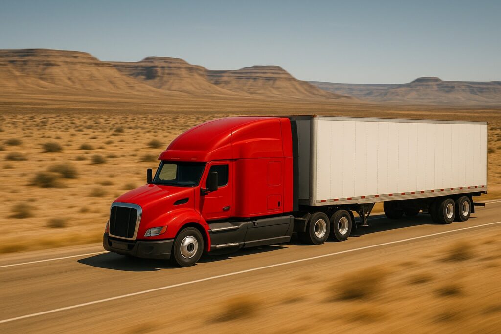 red truck in desert